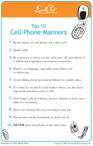 Top 10 Cell Phone Manners